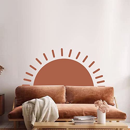 Half Sun Wall Decal Large Wall Decal Sunshine Wall Stickers Vinyl Wall Art Decals Removable Sun Decals For Walls Sunrise Sticker Peel And Stick Wall Decals For Nursery Kids Room Bedroom Playroom Decor #TOP7