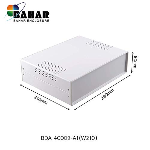 Bahar Enclosure 280 * 80 * 210 mm Metallgehäuse Eisengehäuse Iron Enclosure Eisen Box Instrument Gehäuse Industriegehäuse Stahl BDA 40009-A1 (W210), Pure White + Grey white – Bild 4
