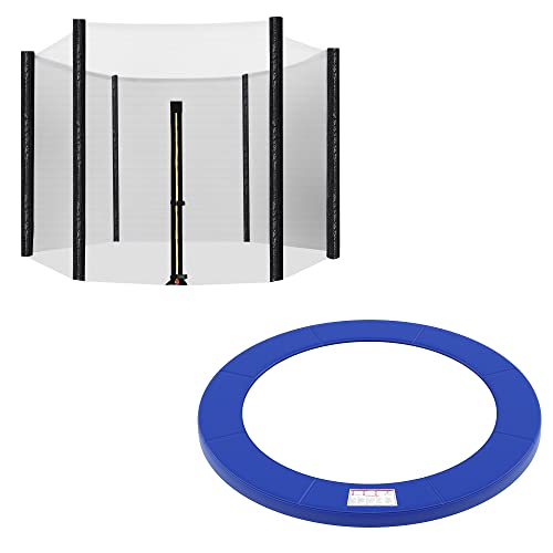 SONGMICS Filet de Sécurité pour Trampoline, Coussin de Protection, Accessoires de Rechagne, pour 6 Poteaux Droits, Diamètre 244 cm, Noir et Bleu STN008Q01