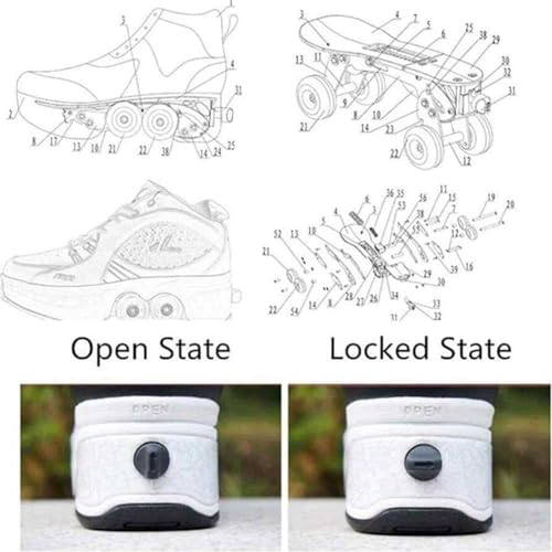 Ldrfse ASDSD Roller Skates For Women Men Outdoor,2 In1 Parkour Shoes With Wheels thumb #4