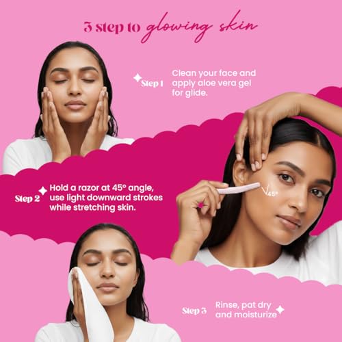 Image of Hyuman Face Razor Pack of 2 + Ice Roller - Gentle Hair Removal & Skin Care Set for Women (Set of 2)