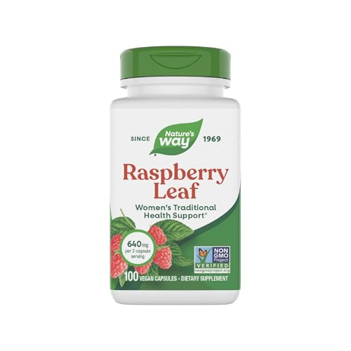 Image of Nature's Way Raspberry Leaf - Traditional Women’s Wellness Supplement for Plant-Based Support* - Traditional Herbal Supplement - Vegan, Gluten-Free & Dairy-Free - 100 Count (50 Servings)