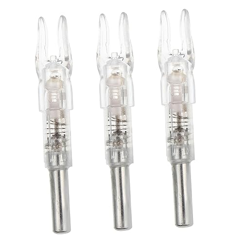 Kisangel 3 Pack Led Lighted Arrow Nocks Easy Install Arrow Tails Accessories
