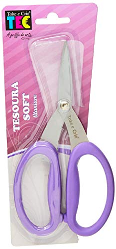 Tesoura Soft Titanium Toke e Crie TST01 Roxo