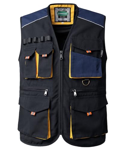 Gilet de travail homme avec bandes réfléchissantes de sécurité