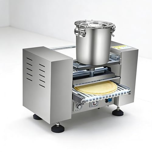 GESAIDES Máquina para Hacer Crepes Totalmente Automática con Cinta Transportadora, Velocidad Ajustable y Temperatura 150-200 °C para una Cocción Uniforme, Alta Eficiencia de 200-300 Piezas/Hora 8in