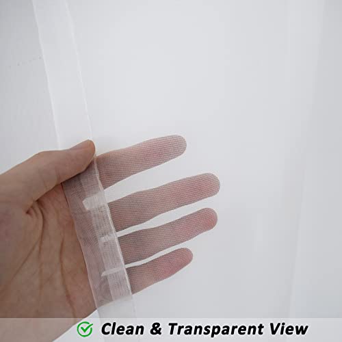 Oyuxmas Outdoor Semi Sheer Curtain Patio Waterproof Light Filtering Privacy, Top Rust Proof Silver Grommet Soft Sheer Voile Drape For Outside Patio Cabana Pergola, 2 Panel,W52Xl96 Inch White #TOP5