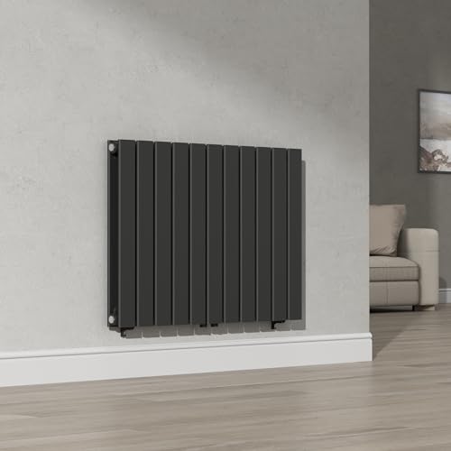 [neu.haus] Radiateur à Panneaux Double Radiateur Design Plat Chauffage Central pour Salon Chambre Salle de Bain 1097 W Acier 60 x 80 cm Noir
