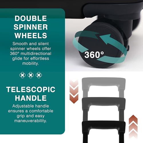 Image of Luggage Sets 2 Piece, 24 Inch Suitcase and 28 Inch Luggage with Spinner Wheels, Durable Hard Shell Suitcase Set, Expandable Travel Suitcases with Wheels, Jet Black