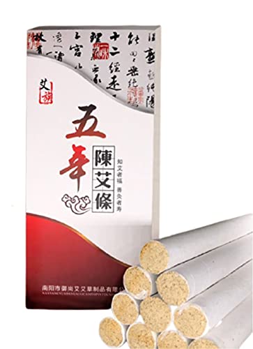 Premium Handmade 20 Pure Natural Moxa Sticks Rolls for Moxibustion Wormwood Mugwort Pain Relief (20 Sticks) 艾灸艾草艾条