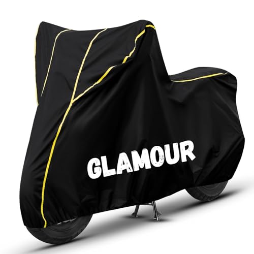 Image of Bike Cover for Glamour 100% Waterproof, Dustproof & Scratch Resistant| Fully Bottom Elastic UV Resistant Heavy Duty Body Cover | All Weather Outdoor Use