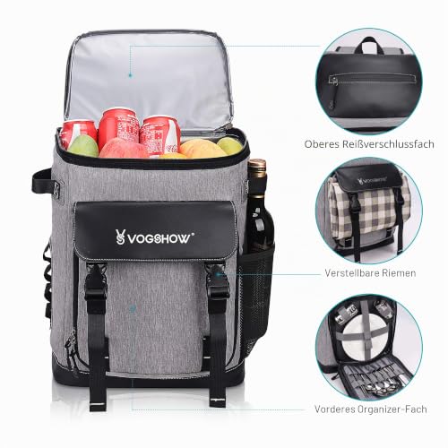 VS Vogshow 30L Kühlrucksack, Großer Isolierter Picknickrucksäcke Kühltasche Mehrzweck Rucksack Männer Frauen für… – Ansicht 4