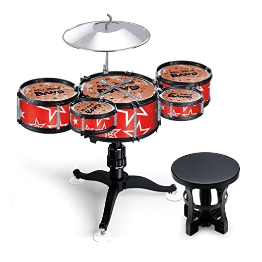 M-A Suitable for Children Aged 3-6 Years Old Drum Set Toy Musical Instrument Playing Rhythm Beat Toy Great Gift for Boys and Girls 5Piece Set,Starter Drum Kit/,Cymbals,Pedal Jazz Drum(Random Color )