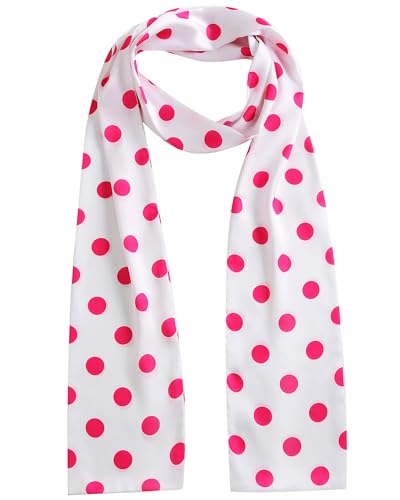 Polka Dot Pink and White Scarf for Women Fashion Neckerchief Halloween Costume Party Accessories