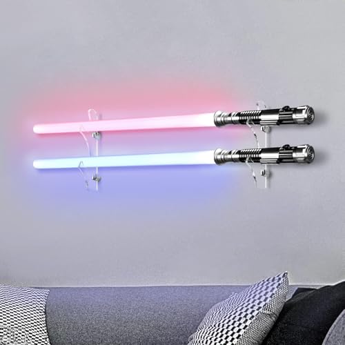 TOPNEW Lightsaber Wall Mount Lightsaber Stand Holder Display Acrylic Light Saber Rack Suitable for Swords Light Saber Gift for Lightsaber Collectors(Transparent)