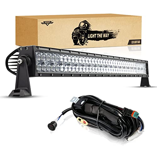 Auxbeam 42" LED Light Bar 240W Spot Flood Combo Off Road Lights Driving Lights LED Work Lights 5D Lens with Wiring Harness for Car SUV UTV ATV Pickup Truck 42 Inch