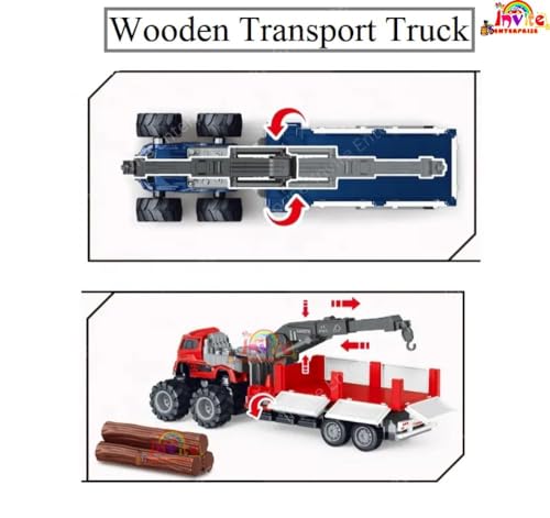 Image of 1:43 Metal Toys Alloy Diecast Truck Set Toy, Diecast Miniature Car Model (1:43 Car & Wooden Transport Truck)