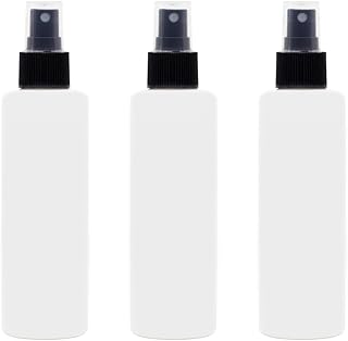 Artistic 3 Pack Pack Plastic Spray Bottle 200ml White Bottle Medium Plastic Spray Bottle High Quality Healthy Empty Refillable for Cosmetic, Travel Product, Refill (White)