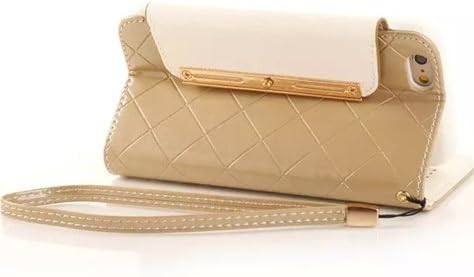 ACO-UINT iPhone SE 5s Wallet Case,iPhone SE 5s 5 Case,Deluxe Grid Wallet Leather Case,Folio Flip Bling Diamond Cover Strap Case for iPhone 5s 5 SE Golden