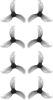 Gemfan 40mm 1608 3-Blade Polycarbonate Propeller (Set of 8) - 1.5mm - 1.5mm - Clear Black