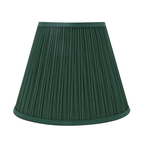 Image of Aspen Creative 33053, Hardback Empire Transitional Spider Lamp Shade, Mushroom Pleated Dark Green, 7 inch Top x 13 inch Bottom x 10 inch Slant