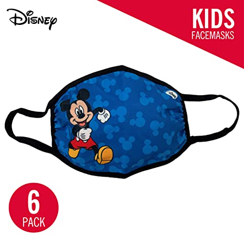 Concept One Disney's Mickey Mouse Running Gathered Face Mask For Kids, 6 Pack Blue #TOP1