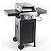 Produktbild LANDMANN | 2 in 1 Gasgrill mit Pizzaaufsatz & Gusseisenrost | Für Pizza & Grillgut | 2 Edelstahlbrenner | Pizzastein (ca. Ø 29 cm) | 2-3 Personen | Grillfläche ca. 44 x 34,5 cm | Deckelthermometer