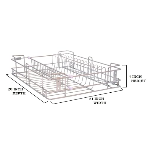Image of BLOO BASKET 202modular kitchen accessories cabinet, 6-Piece Utensil Organizer, Stainless Steel, Silver (21 Inch Widths * 20 Inch Depths, WITH CHANNEL)