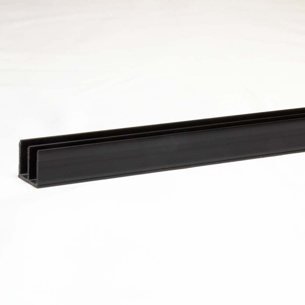 Terra Exotica Glasführungsprofil schwarz 4 mm - 150 cm Oben - Glasführungsprofil für Terrarium Schiebetüren – Kunststoff Führungsschiene für 4 mm Glas