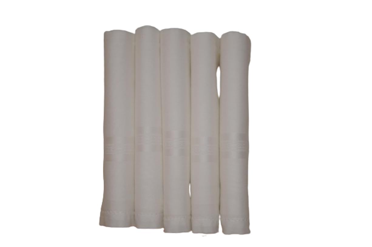 chancellor HANKIES 5 PC - WHITE WITH SELF STRIPES-picture-59