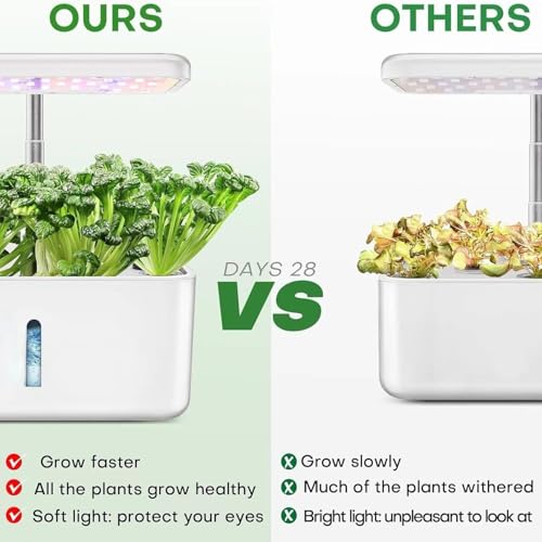 Sistema de jardín de hierbas para interiores con luz LED de crecimiento y temporizador automático, kit de cultivo hidropónico de 8 cápsulas para cocina doméstica