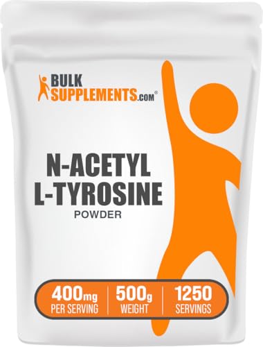 BulkSupplements.com N-Acetyl L-Tyrosine Powder -Tyrosine Supplement NALT Powder Amino Acid Supplement - Unflavored & Gluten Free 400mg per Serving 500g (1.1 lbs) (Pack of 1)