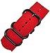 Produktbild Nylon Uhrenarmband Heavy Duty Schwarze Dornschließe 18-24mm Textil Armband Strap Band 22mm rot