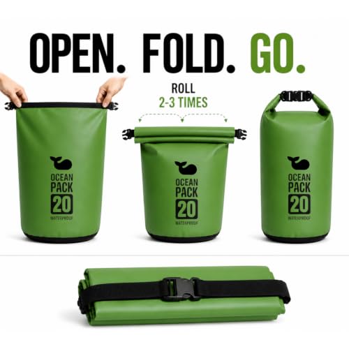Bolsa seca impermeable lootvana de 10 litros con cierre enrollable y correa ajustable para kayak, camping y pesca miniatura 6