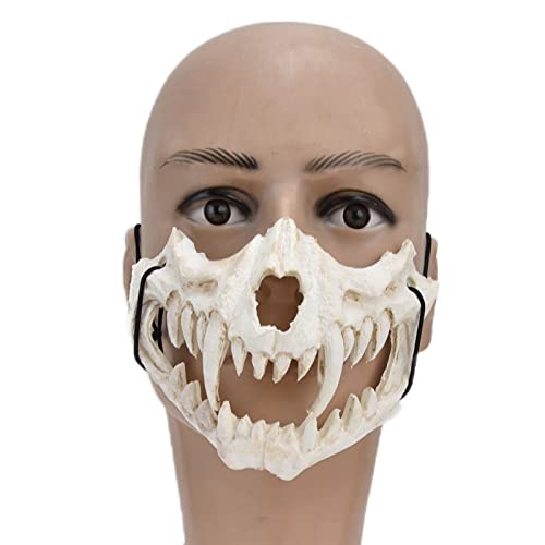 Halloween Skull Mask, Latex Tiger Tooth Type Durable Waterproof Adjustable Scary Mask For Halloween Party Festival Costume Props #TOP5