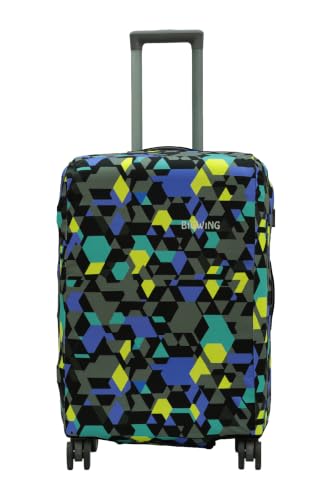 Image of BIGWING Protective Luggage Cover in Polyester Fabric with Abstract Multicolor Print for | Large Size 28' inch 75 cm | Hard Luggage (Fiber) Trolley Bag Cover