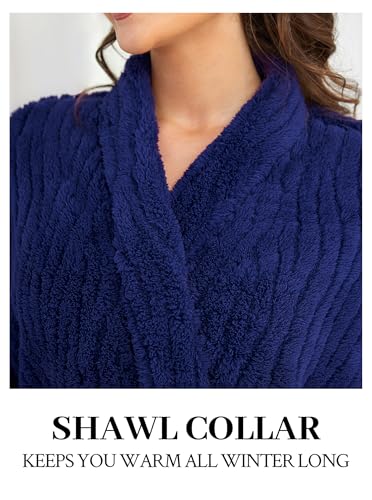 Image of Women Long Plush Fleece Bath Robe