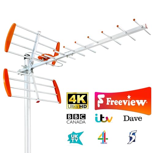 2025 Outdoor TV Aerial - Outdoor HD Digital TV Aerial, Long Range Reception Digital 4K/1080P Clear Channel Reception, UHF/VHF Digital Signal - Outdoor, 32.8ft Cable(Mounting Pole Not Included)