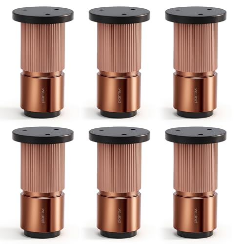 Image of Plantex 3 Inch Sofa Leg for Bed Furniture /Aluminium Sofa Leg for Table /Support Legs /Furniture Leg - Pair of 3 (6 Piece) (DTS-77,Rose Gold)