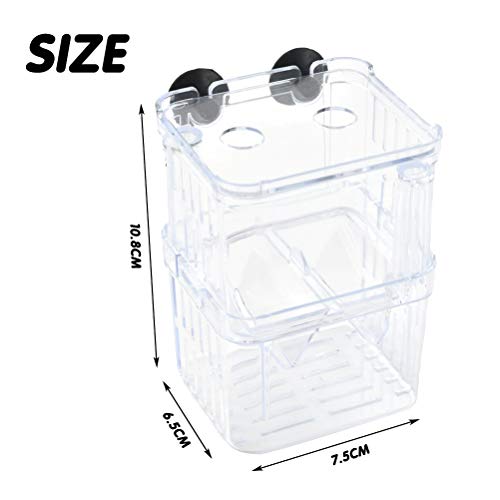 NA Aquarium Dubbellaags Fokdoos voor Vis, Viskwekerij Broederij Fokken Isolatiedoos, Acryl Drijvende Visbroederij om… - Afbeelding 3