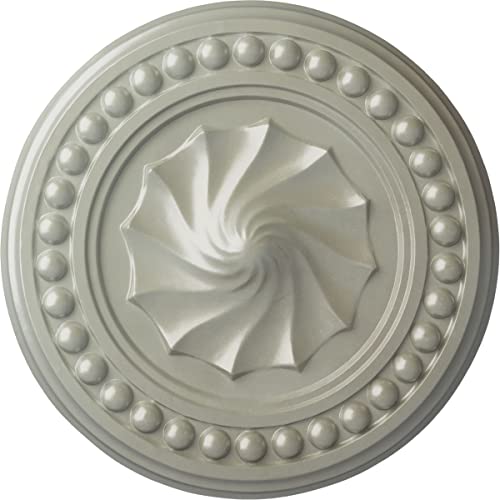 Ekena Millwork CM15FOFCS 15 3/4"OD X 2"P Foster Shell Ceiling Medallion Fits Canopies Up to 9 5/8", Flash Copper