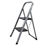 haushaltsleiter 3 stufen 【Größe der 2-Stufen-Klappleiter】 Offen: 82 x 46,5 x 52 cm, gefaltet: 88 x 46,5 x 4 cm. Gewicht: 4,5 kg, maximale Belastung: 150 kg. Die klappbare Tritthockerleiter wird komplett montiert geliefert, sodass weder Werkzeuge noch Montage erforderlich sind.