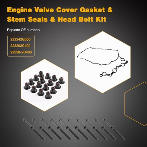 Image of Engine Rebuild Kit for 2.4L G4KJ, Pistons Rings with Full Gasket Set, Complete Engine Overhaul Kit Compatible with 2011-2018 Hyundai Sonata Tucson Kia Optim, Replace# 23040-2G500 23410-2G500