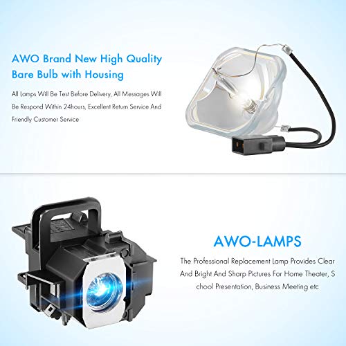 Awo Replacement Lamp Bulb V13H010L49 With Housing For Epson Elplp49 Home Cinema 6100 6500Ub 8100 8350 8500Ub 8700Ub; Powerlite Pro Cinema 7100 7500Ub 9100 9350 9500Ub 9700Ub #TOP2