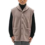 [pajamaya IZUMM] 眠りを誘う至極のふんわり感と暖かさ フリース ベスト 部屋着 メンズ レディース 秋 冬 ルームベスト ルームウェア／クローブブラウン・Mサイズ