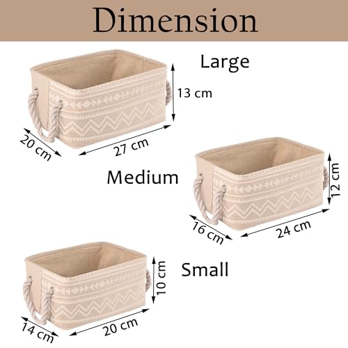 Image of Kuber Industries (Set of 3) Foldable Cosmetic & Skincare Dressing Table Organizer | Space-Saving Storage Boxes for Makeup Items /Hair Gadgets & Jewellery Holder | GM-11-BG | Beige