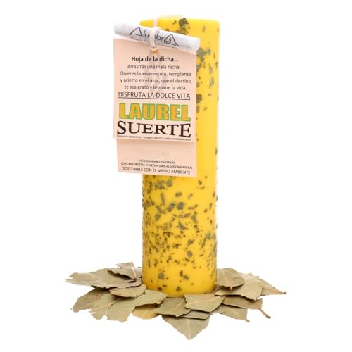 LAMARE Bougie Ésotérique Laurier - Chance – Bougie Rituel Ésotérique pour Attirer la Chance, la Prospérité et la Richesse – Bougies Artisanales avec Mèche...