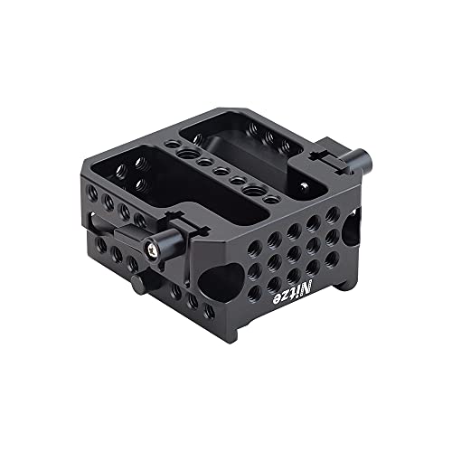 Image of Nitze PB13 15mm LWS Baseplate w Rod Rail Clamp /QR ARCA Plate for DSLR Camera Shoulder Support Stabilizer Rig Z Cam E2 /Komodo /BGH1 Cage