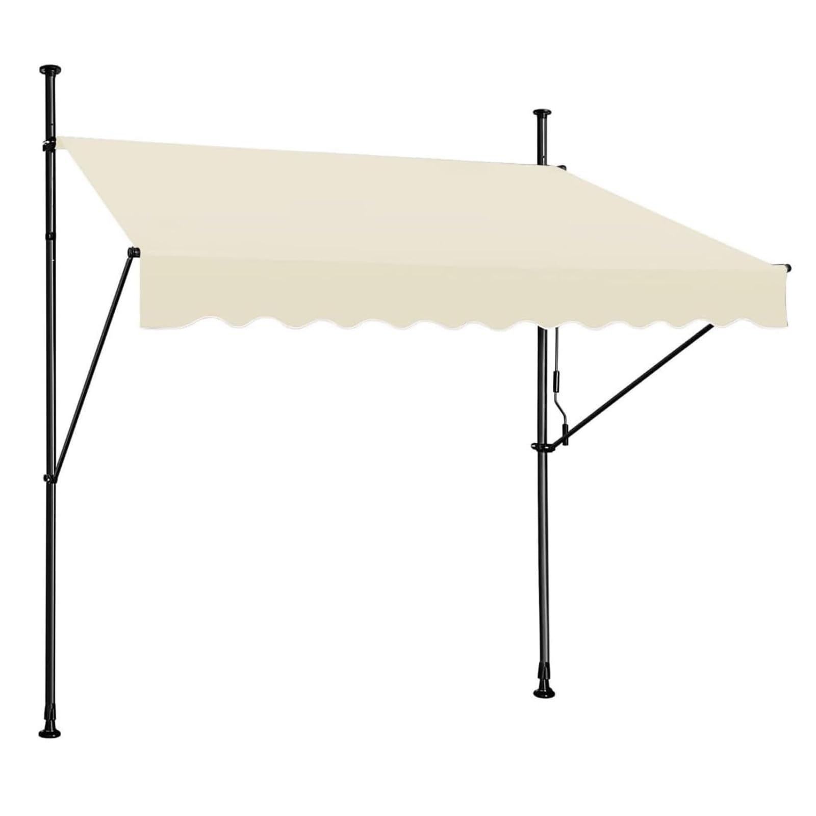 Store banne Auvent rétractable Manuel réglable – Pare-Soleil Pliable avec Protection UV for patios et Portes, Conception sans vis auvent(400 * 120cm)