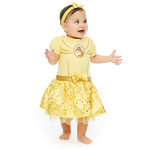 Disney Princess Belle Infant Baby Girls Cosplay Dress And Headband Yellow 12-18 Months thumb #3
